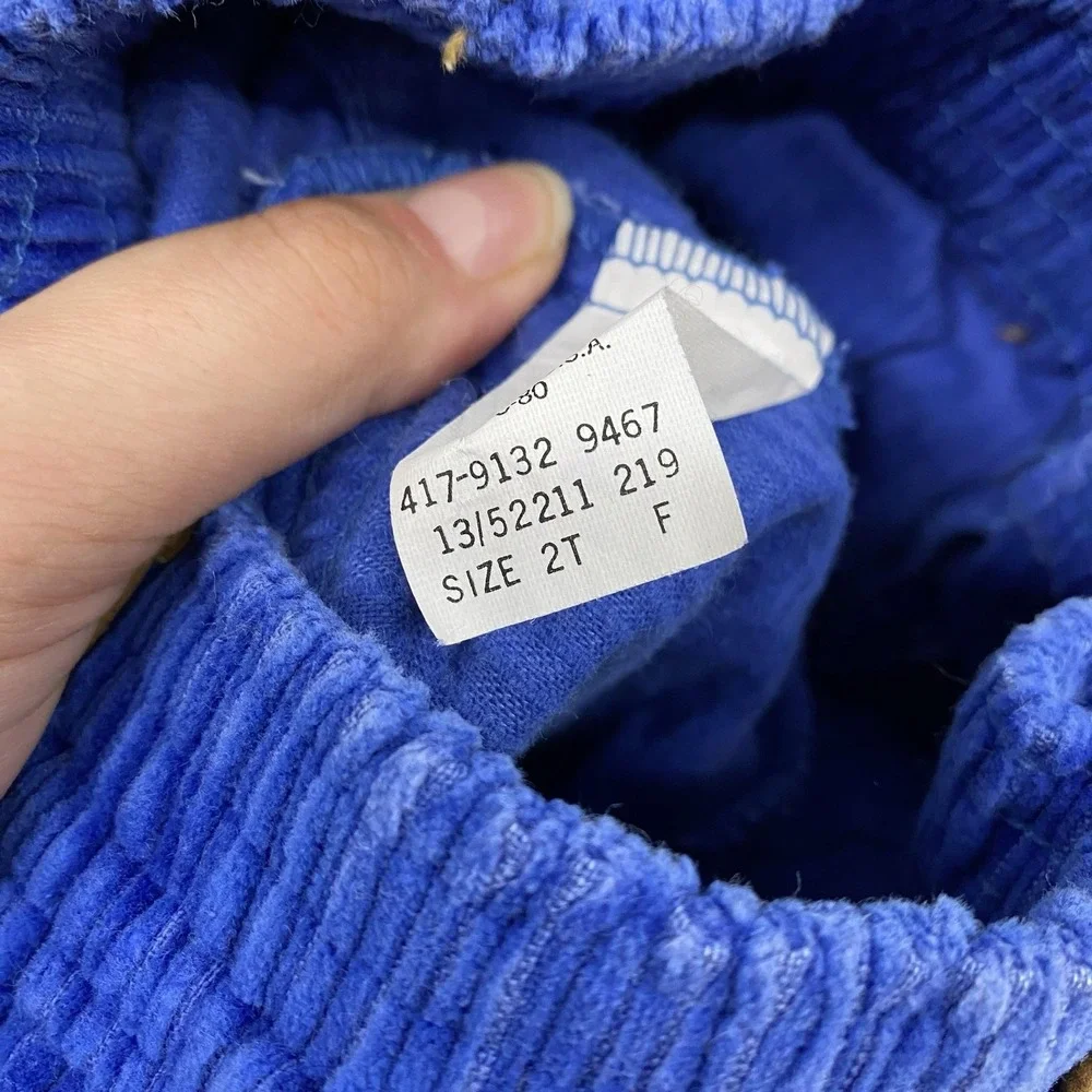 Vintage OshKosh B'gosh Corduroy Pants Toddlers 2T Blue Elastic Waist Made in USA